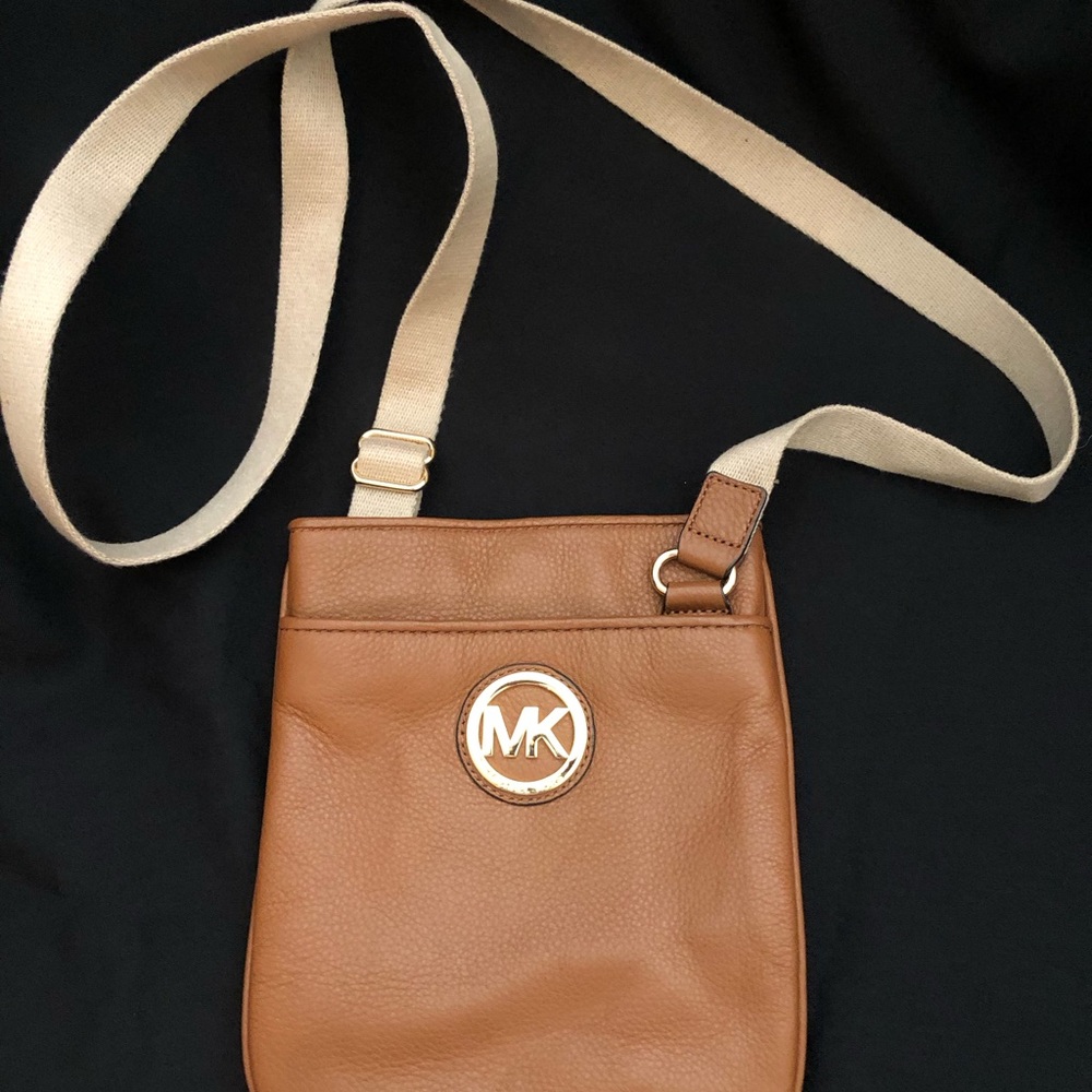 Michael Kors Tan Crossbody Bag with Cream Strap